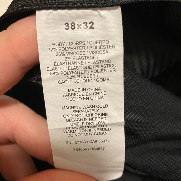 Perry Ellis Black Slim Fit Dress Work Pants Slacks for men size 38/32 - Picture 4 of 7